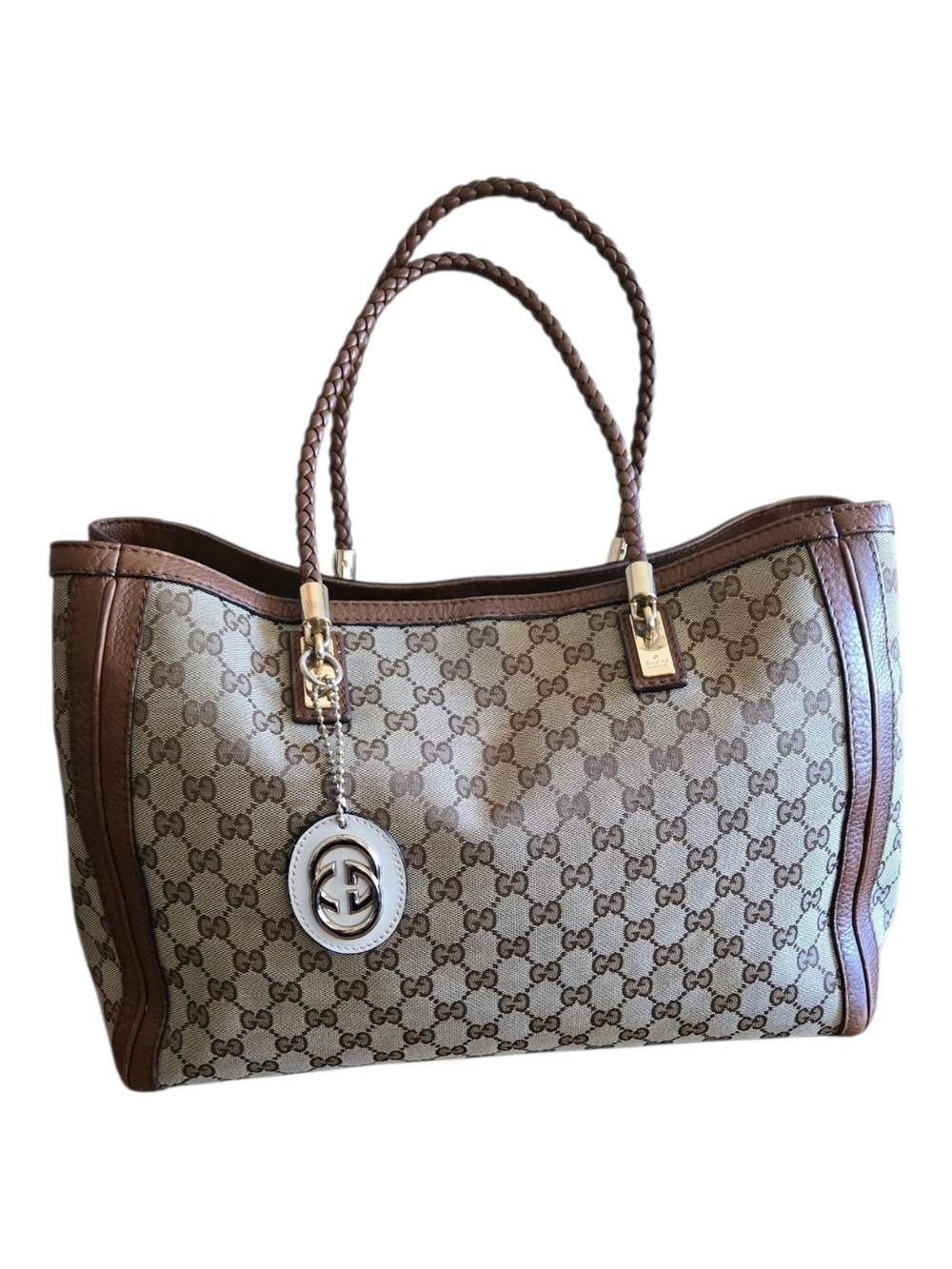 Gucci Brown GG Supreme Tote Bag